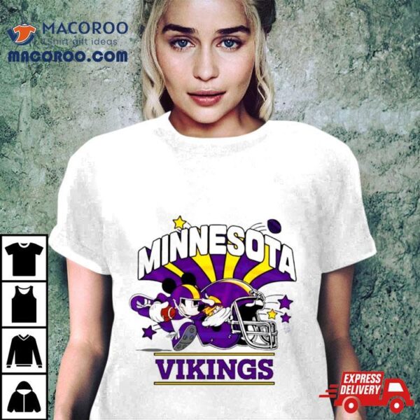 Mickey Mouse Football Minnesota Vikings Helmet Shirt