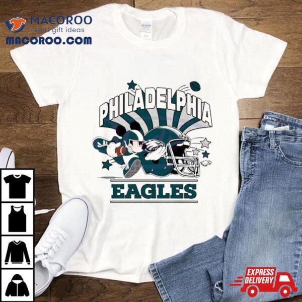 Mickey Mouse Football Philadelphia Eagles Helmet 2024 T Shirt