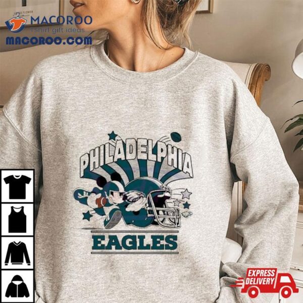 Mickey Mouse Football Philadelphia Eagles Helmet 2024 T Shirt