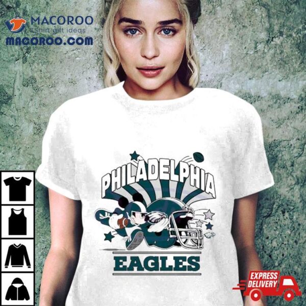 Mickey Mouse Football Philadelphia Eagles Helmet 2024 T Shirt