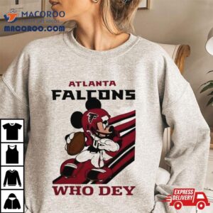 Mickey Mouse Nfl Atlanta Falcons Football Player Who Dey Slogan Shirt