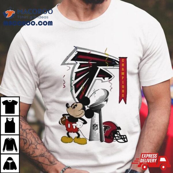 Mickey Mouse Nfl Atlanta Falcons Football Super Bowl Champions Helmet Logo Shirt