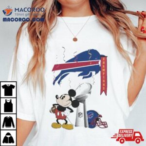 Mickey Mouse Nfl Buffalo Bills Football Super Bowl Champions Helmet Logo Tshirt