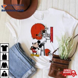 Mickey Mouse Nfl Cleveland Browns Football Super Bowl Champions Helmet Logo Tshirt