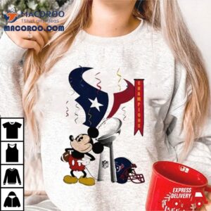 Mickey Mouse Nfl Houston Texans Football Super Bowl Champions Helmet Logo Shirt