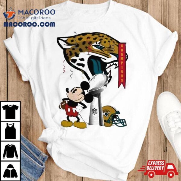 Mickey Mouse Nfl Jacksonville Jaguars Football Super Bowl Champions Helmet Logo Shirt