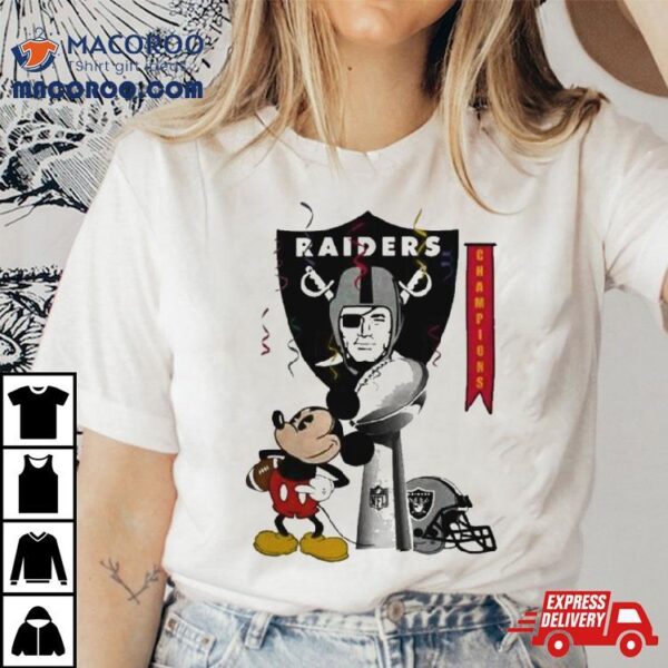 Mickey Mouse Nfl Las Vegas Raiders Football Super Bowl Champions Helmet Logo Shirt