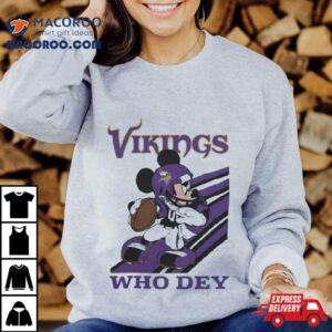 Mickey Mouse Nfl Minnesota Vikings Football Player Who Dey Slogan Tshirt