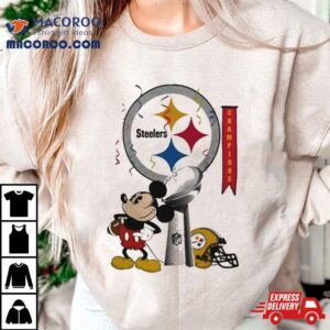 Mickey Mouse Nfl Pittsburgh Steelers Football Super Bowl Champions Helmet Logo Tshirt