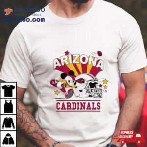 Mickey Mouse Player Arizona Cardinals Football Helmet Logo Character Tshirt