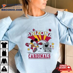 Mickey Mouse Player Arizona Cardinals Football Helmet Logo Character Tshirt