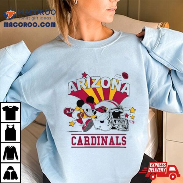 Mickey Mouse Player Arizona Cardinals Football Helmet Logo Character Shirt