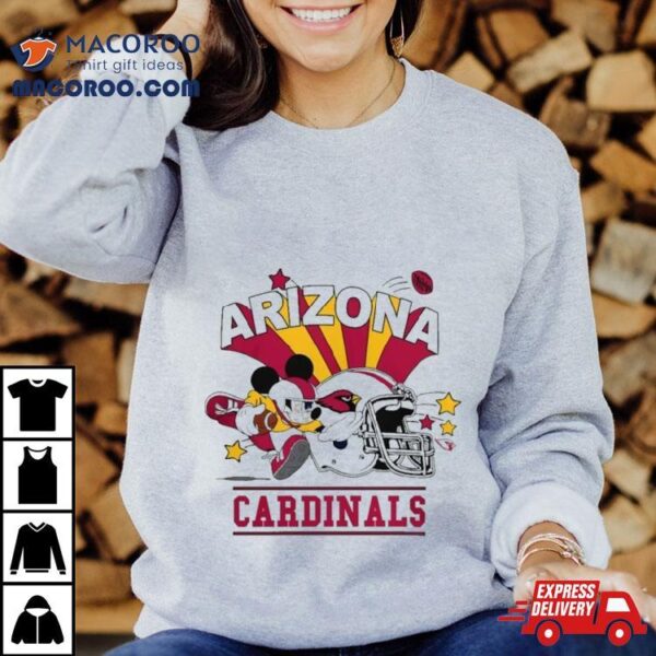 Mickey Mouse Player Arizona Cardinals Football Helmet Logo Character Shirt