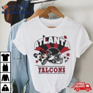 Mickey Mouse Player Atlanta Falcons Football Helmet Logo Character Tshirt