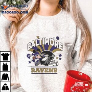 Mickey Mouse Player Baltimore Ravens Football Helmet Logo Character Tshirt