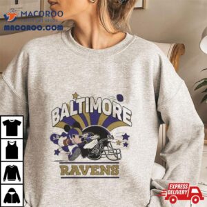 Mickey Mouse Player Baltimore Ravens Football Helmet Logo Character Shirt