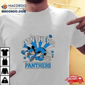 Mickey Mouse Player Carolina Panthers Football Helmet Logo Character Tshirt