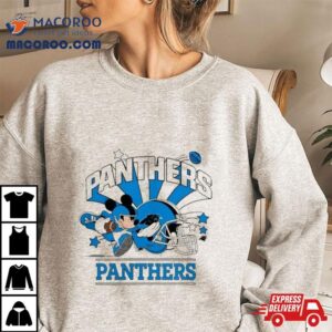 Mickey Mouse Player Carolina Panthers Football Helmet Logo Character Tshirt