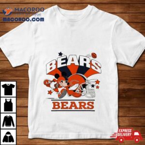 Mickey Mouse Player Chicago Bears Football Helmet Logo Character Tshirt