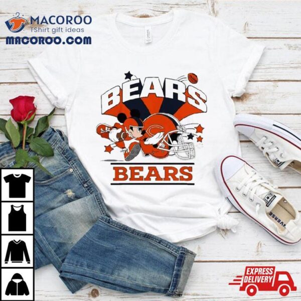 Mickey Mouse Player Chicago Bears Football Helmet Logo Character Shirt