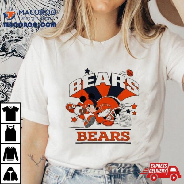 Mickey Mouse Player Chicago Bears Football Helmet Logo Character Shirt