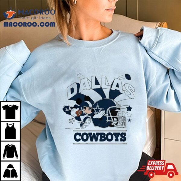 Mickey Mouse Player Dallas Cowboys Football Helmet Logo Character Shirt