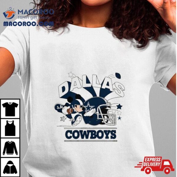 Mickey Mouse Player Dallas Cowboys Football Helmet Logo Character Shirt