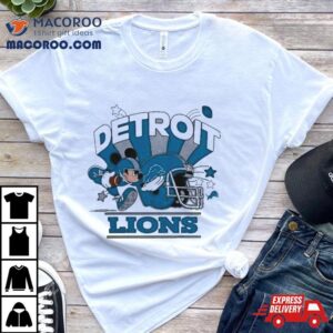 Mickey Mouse Player Detroit Lions Football Helmet Logo Character Tshirt