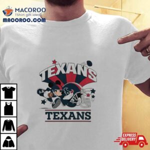 Mickey Mouse Player Houston Texans Football Helmet Logo Character Tshirt