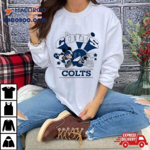 Mickey Mouse Player Indianapolis Colts Football Helmet Logo Character Tshirt