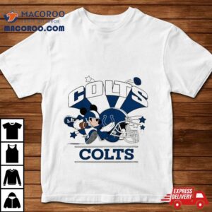 Mickey Mouse Player Indianapolis Colts Football Helmet Logo Character Tshirt