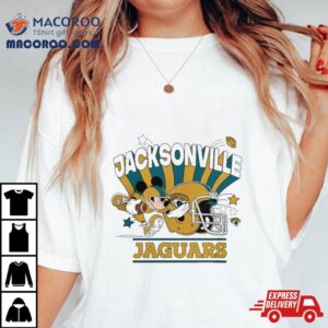 Mickey Mouse Player Jacksonville Jaguars Football Helmet Logo Character Tshirt