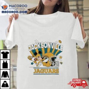 Mickey Mouse Player Jacksonville Jaguars Football Helmet Logo Character Tshirt