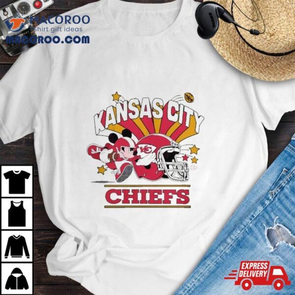 Mickey Mouse Player Kansas City Chiefs Football Helmet Logo Character Shirt