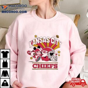 Mickey Mouse Player Kansas City Chiefs Football Helmet Logo Character Tshirt