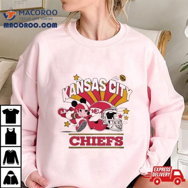 Mickey Mouse Player Kansas City Chiefs Football Helmet Logo Character Shirt