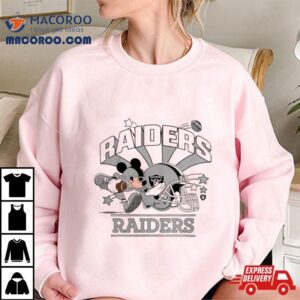 Mickey Mouse Player Las Vegas Raiders Football Helmet Logo Character Tshirt