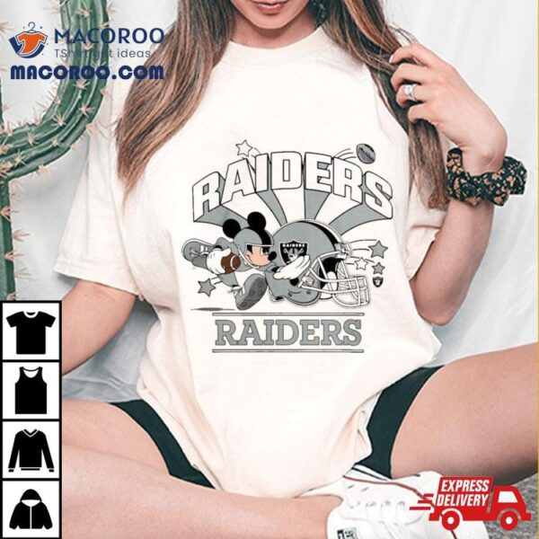 Mickey Mouse Player Las Vegas Raiders Football Helmet Logo Character Shirt