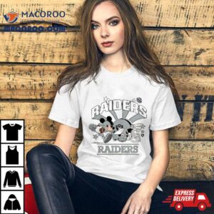 Mickey Mouse Player Las Vegas Raiders Football Helmet Logo Character Tshirt