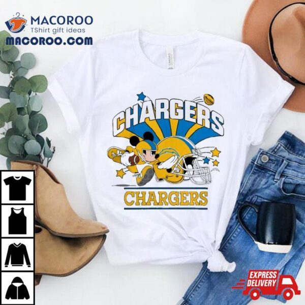 Mickey Mouse Player Los Angeles Chargers Football Helmet Logo Character Shirt