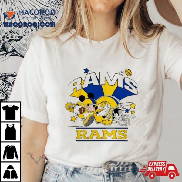 Mickey Mouse Player Los Angeles Rams Football Helmet Logo Character Shirt