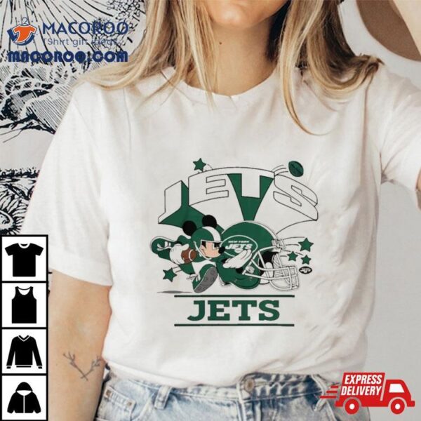 Mickey Mouse Player New York Jets Football Helmet Logo Character Shirt