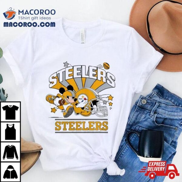 Mickey Mouse Player Pittsburgh Steelers Football Helmet Logo Character Shirt