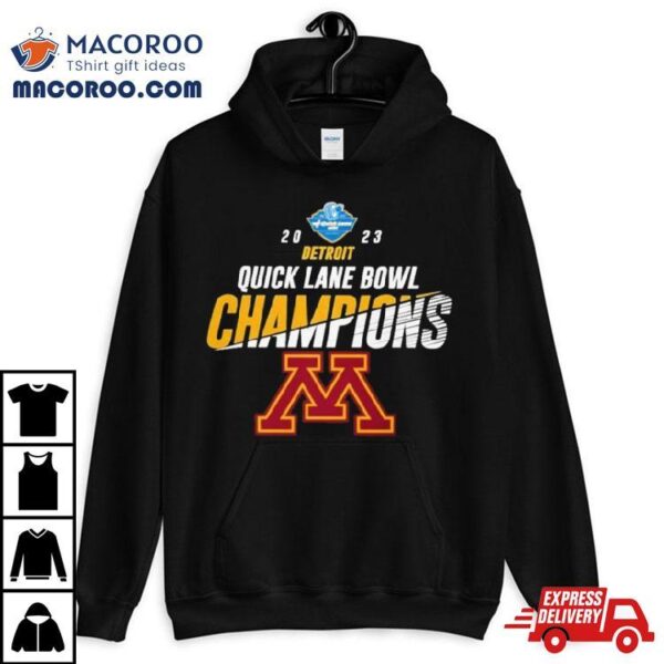 Minnesota Golden Gophers 2023 Quick Lane Bowl Champions Logo T Shirt