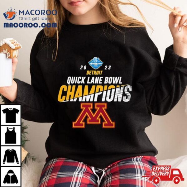 Minnesota Golden Gophers 2023 Quick Lane Bowl Champions Logo T Shirt