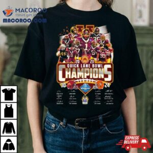 Minnesota Golden Gophers Quick Lane Bowl Champions Signatures Tshirt