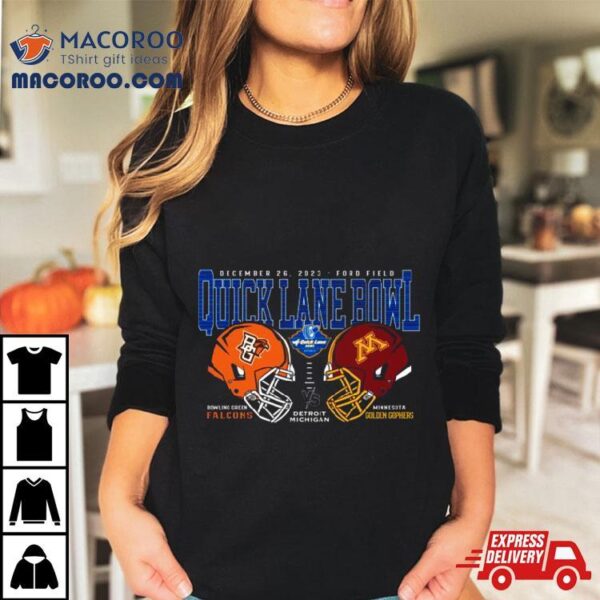 Minnesota Golden Gophers Vs Bowling Green Falcons 2023 Quick Lane Bowl Helmet Shirt