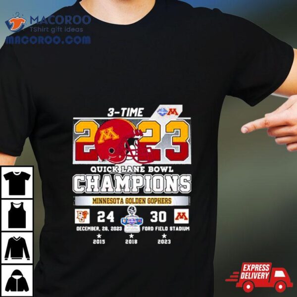 Minnesota Golden Gophers Wins 30 24 Bowling Green Falcons 2023 Quick Lane Bowl Champions Final Score Shirt