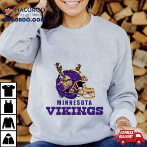 Minnesota Vikings Helmet Deer Antlers Christmas Tshirt