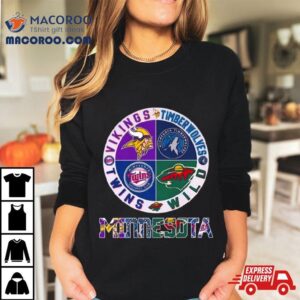 Minnesota Vikings Minnesota Timberwolves Minnesota Wild Minnesota Twins Minnesota Sports City Tshirt